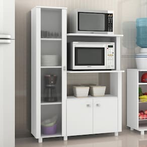 Armário Multiuso para Forno e Microondas com 3 Portas Multimóveis CR20009 Branco