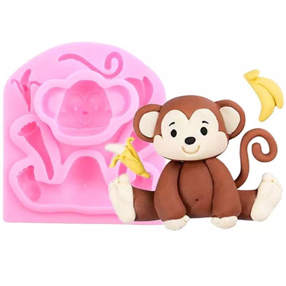 Molde De Silicone Macaco Bebê Safari Baby