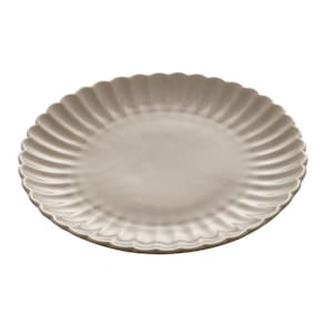 Cj 2 Pratos Sobremesa De Porcelana Pétala Cinza Matt 20Cm