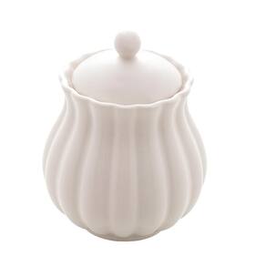 Açucareiro De Porcelana Pétala Branco Matt 10,5X8,5Cm