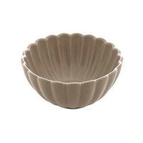 Cj 2 Bowls De Porcelana Pétala Cinza Matt 12X6Cm