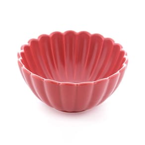 Cj 2 Bowls De Porcelana Pétala Vermelho Matt 12X6Cm