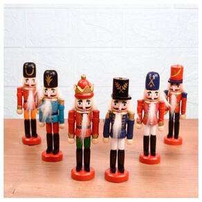 Enfeite Para Árvore Natal Soldado Quebra Nozes 12cm 6 Peças