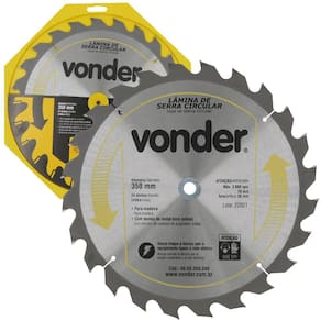 Lâmina de Serra Circular 350x30mm 24 Dentes Vídea Vonder