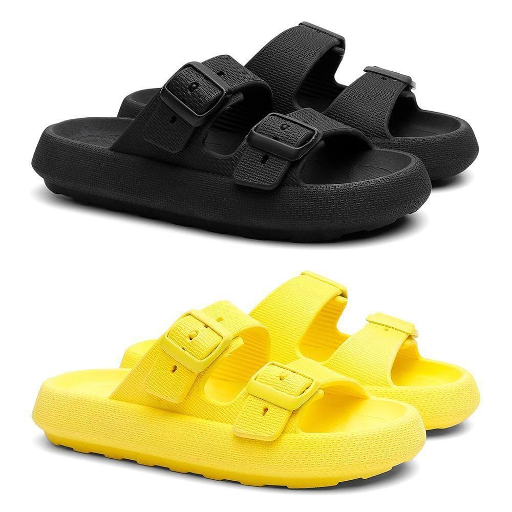 Kit 2 Chinelos Birken Nuvem Feminino Slide Tira Dupla Casual