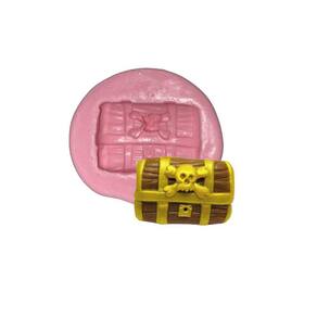 Molde De Silicone Mini Baú Do Pirata Caveira