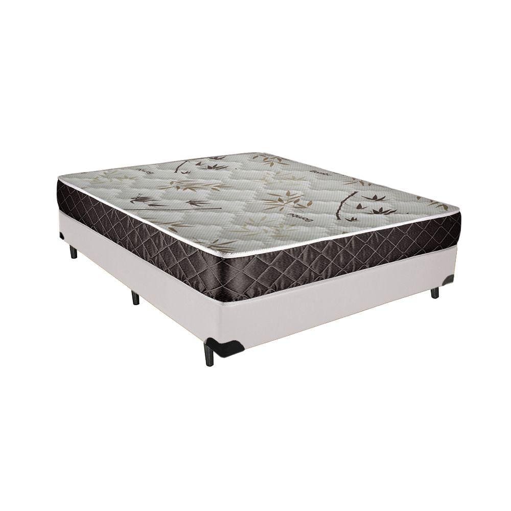 Cama Box Casal Colchão Anny Espuma D23 Acolchões + Box Sintético 52x138x188