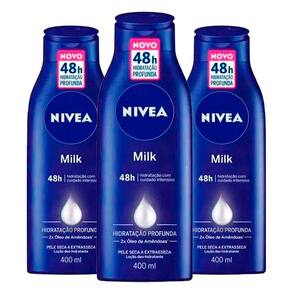 Kit Creme Hidratante Corporal Nívea Body Extra Seca 400ml - 3 Unidades