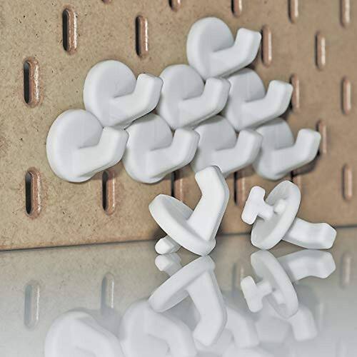 O Gancho de Recanto Compatível com IKEA SKADIS Pegboard - Acessório de designer personalizado para estilo e função (Branco Brilhante, 10 Pacote)