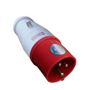 Plugue Pendente Industrial - 380V Vermelho 3P+T de 6H - 380Vca - 32A Vermelho