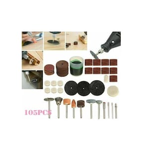 Kit 105 Acessórios Dremel Micro Retifica Lixas Disco Escovas