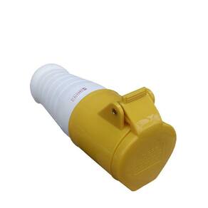 Tomada Industrial Pendente ou Acoplamento - 127V - Amarelo 2P+T  de 4H - 127Vca - 16A Amarelo
