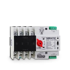 Chave de Transferência Automática Rede x Gerador Modelo 4 Polos GLOQ7 - Transferência com Carga Transf. Aut. Tetrapolar de 100A.