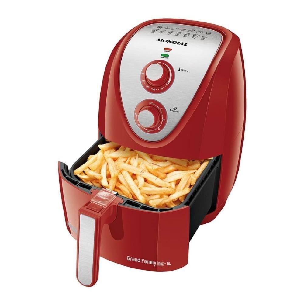 Fritadeira air fryer mondial afn 50 bi 5l 1900w vermelho inox 110v