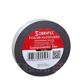 Fita Isolante de Auto Fusão Cor Preta - Tamanho de 19mm X 10 metros