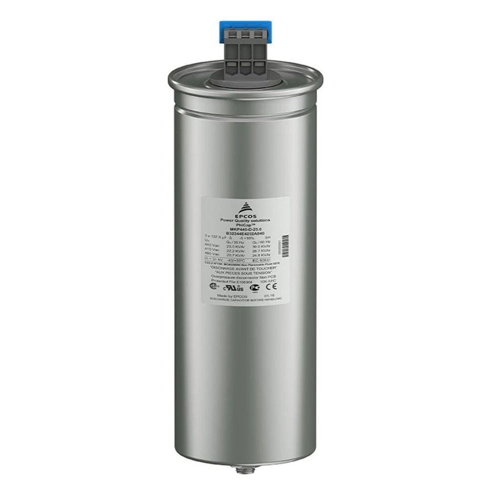 Capacitor Trifásico para Correção de Fator de Potência em 380Vca 25Kvar