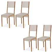 Conjunto 4 Cadeiras Steel Estilo Industrial Pés em Aço