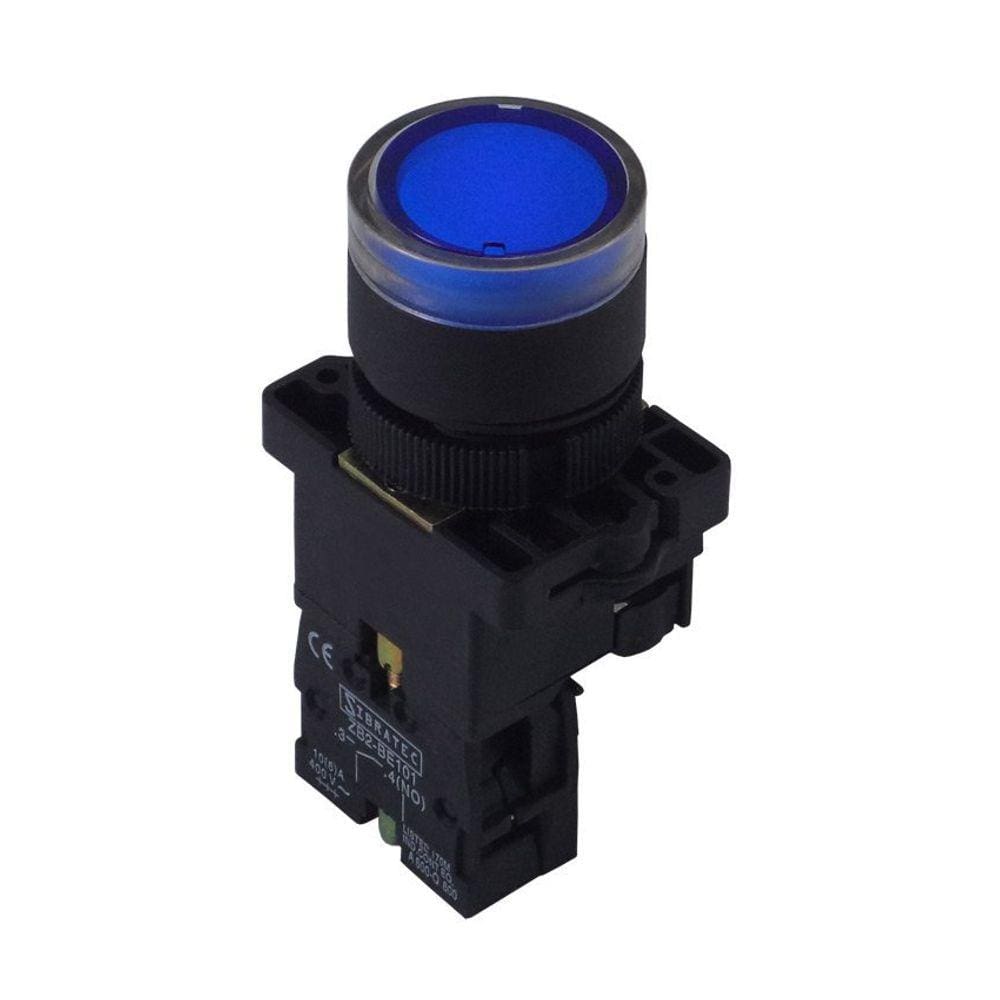 Botão de Impulso Iluminado Plástico EW3661 220Vca Azul - com 1NA
