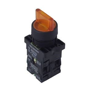 Chave Seletora Iluminada Plástica Modelo XB2 EK3565 3 Posições Amarelo 220Vca - com 2NA