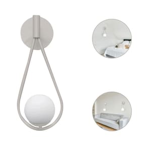 Luminária Arandela Gota Branca Globo Vidro Leitoso 43Cm 820