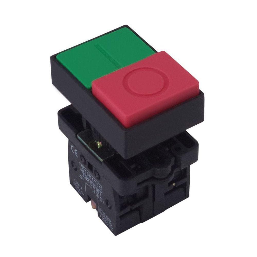 Botão Duplo Liga/Desliga Sem Iluminação Quadrado com Ressalto XB2-EL8425 - com 1NA+1NF