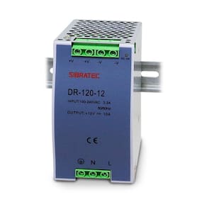 Fonte Chaveada para Trilho Din - Entrada 110/220Vca e Saída 12Vcc Fonte de 120W - 10A. Saída 12Vcc