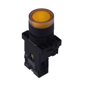 Botão de Impulso Iluminado Plástico EW3561 24Vcc/Vca Amarelo - com 1NA
