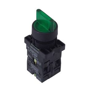 Chave Seletora Iluminada Plástica Modelo XB2 EK3365 3 Posições Verde 24Vcc/Vca - com 2NA