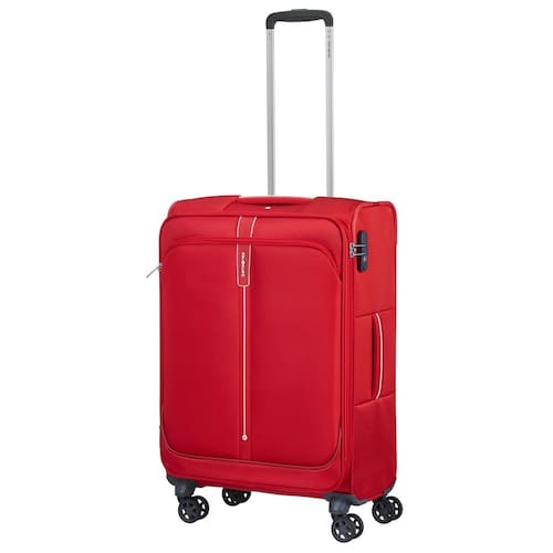 imagem-Mala de Viagem Media Expansível em Poliester Samsonite Popsoda Cadeado Tsa e Rodas Duplas Vermelha