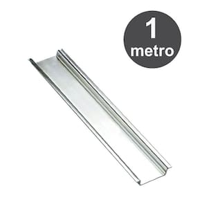 Trilho DIN 1 Metro Ferro Zincado 35x7,5x1000mm 1 Metro Liso
