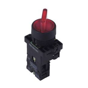 Chave Seletora Iluminada Plástica Modelo XB2 EK2461 2 Posições Vermelho 24Vcc/Vca - com 1NF