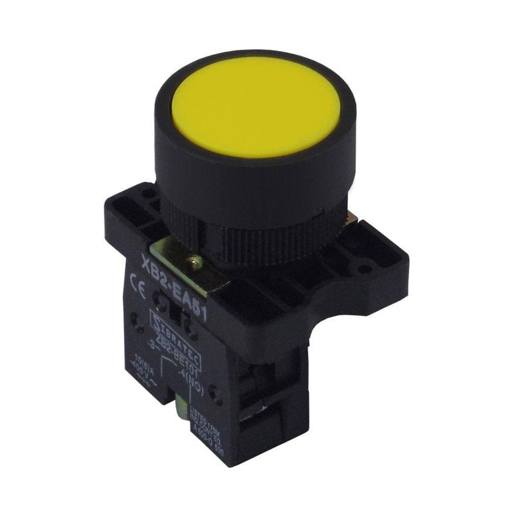 Botão de Impulso Plástico com Bloco Removível XB2-EA51 Amarelo - com 1NA