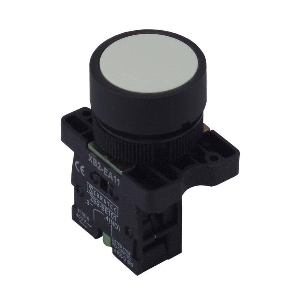 Botão de Impulso Plástico com Bloco Removível XB2-EA11 Branco - com 1NA