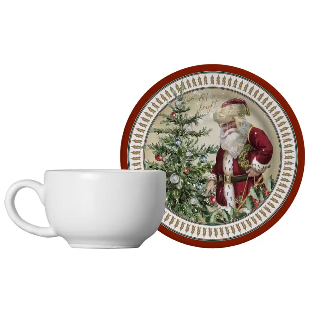 Jogo De Xicara Natal Cafe C/6 Und Cenas Alleanza Ceramica 1ª