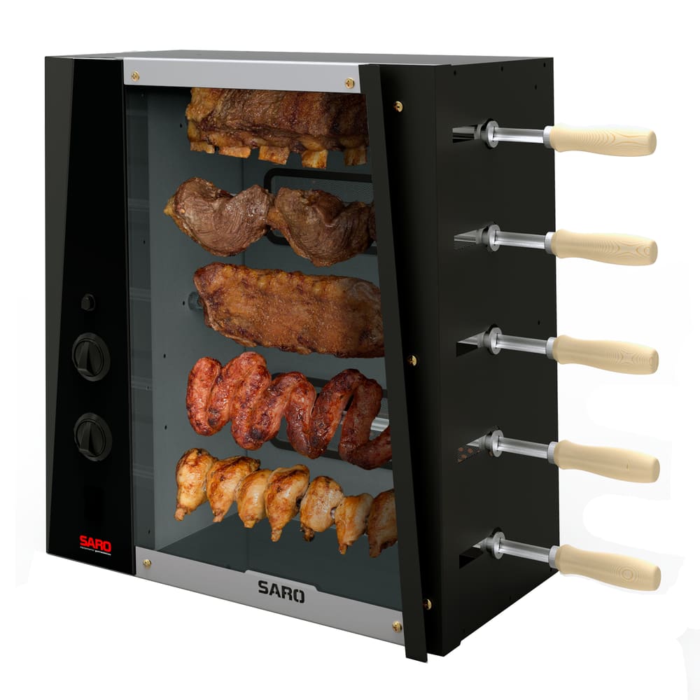 CHRGLP Assador rotativo de 5 espetos a gás GLP