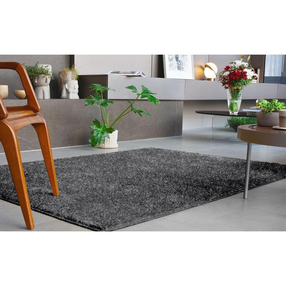 Tapete Antiderrapante Silky Light 1,50x 2,00 Preto/cinza