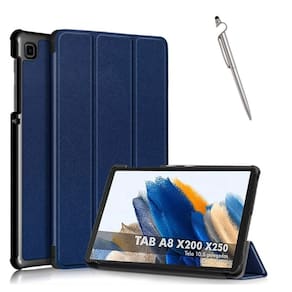 Capa Case Azul Para Galaxy Tab A8 X200 X205 + Caneta