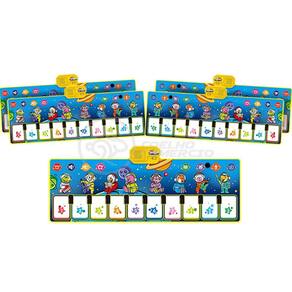 KIT 5 UN-Tapete Musical Piano Music Mat p/ Crianças Bebês Touch 10 Notas Musicais Infantil 110x36cm