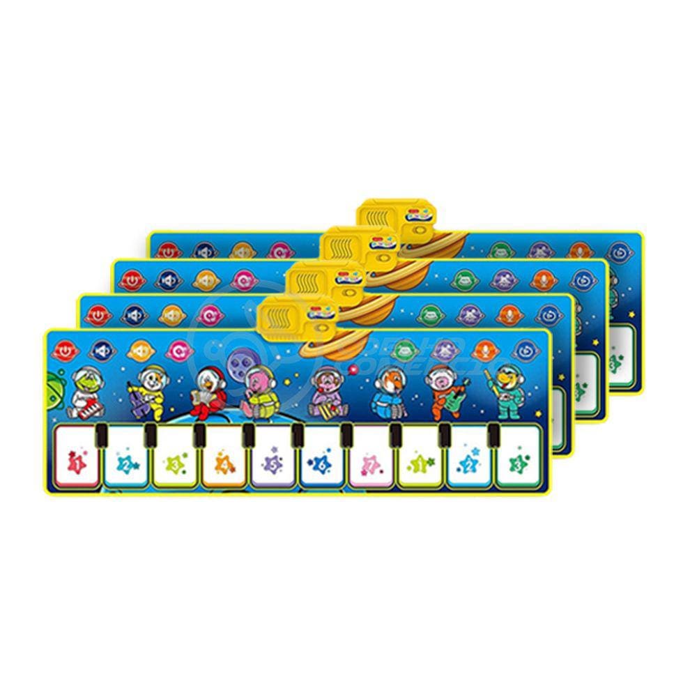 KIT 4 UN-Tapete Musical Piano Music Mat p/ Crianças Bebês Touch 10 Notas Musicais Infantil 110x36cm