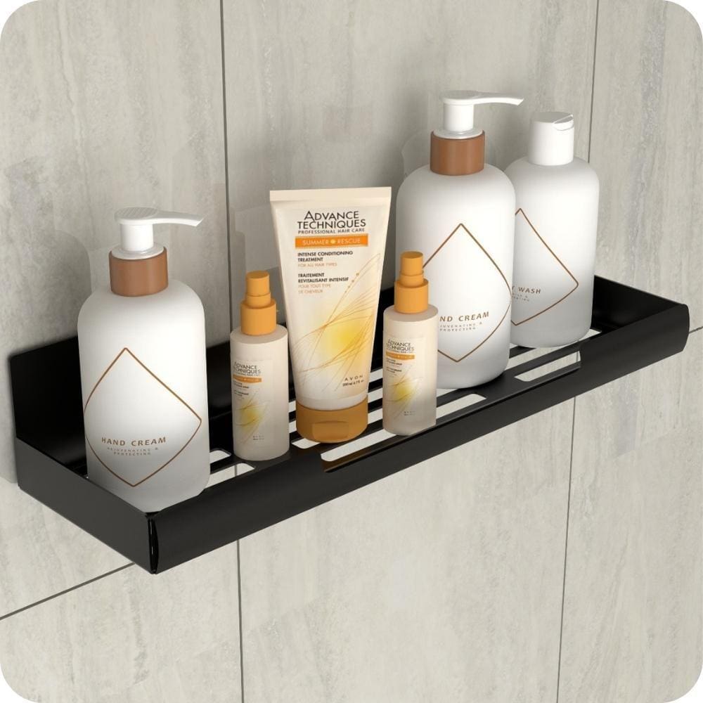 Porta Shampoo Adesivo Ventosa Sem Furar Parede Preto ELG