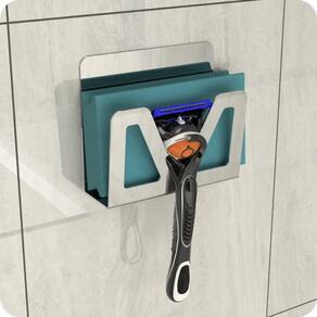 Porta Bucha De Banho E Gillette Inox Ventosa Adesivo ELG