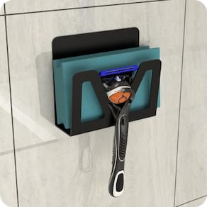 Porta Bucha De Banho E Gillette Ventosa Adesivo Preto ELG