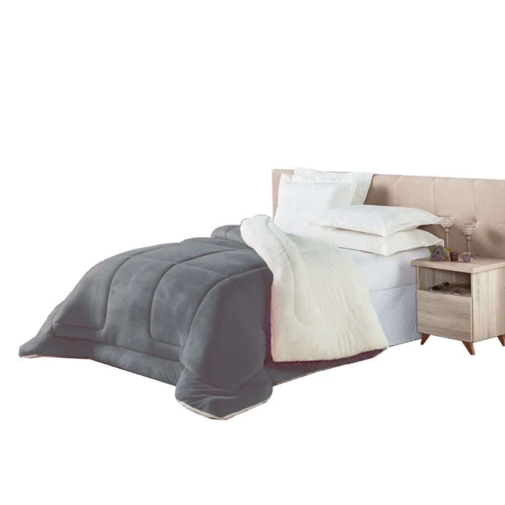 Edredom Sherpa Cobertor E Coberdrom Casal Queen 2,20M x 2,40M