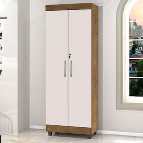Armário Multiuso Lavanderia Com Chave 2 Portas 1,80m Texas Jequitibá / Off White J&A