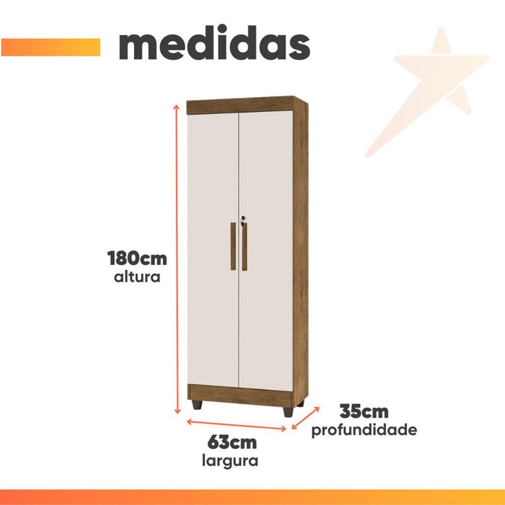 Armário Multiuso Lavanderia Com Chave 2 Portas 1,80m | Casas Bahia