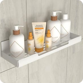 Porta Shampoo Adesivo Ventosa Sem Furar Parede Branco ELG