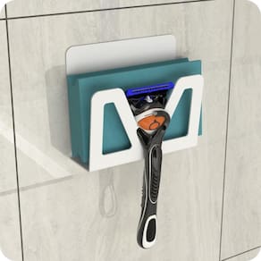 Porta Bucha De Banho E Gillette Ventosa Adesivo Branco ELG