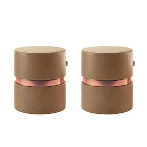 Kit 02 Puffs Decorativo Redondo Porto Luxo - SalaOne