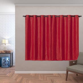 Cortina Blackout Pvc Tecido Voil Xadrez 2,00X1,40 Vermelho
