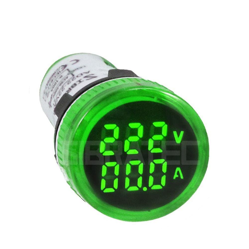 Voltímetro / Amperímetro Digital AD22- 60-500Vca / 0-100A Verde
